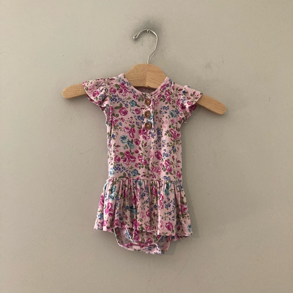 $20 ADD ON posh‎ peanut bamboo floral twirl ballerina 3-6M Zara Hanna Andersson